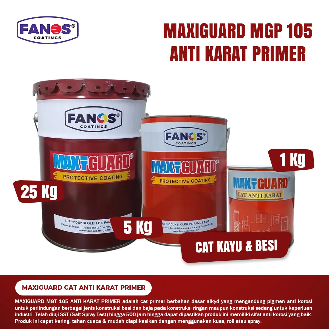 MAXIGUARD MGP 105 PRIMER ANTI RUST CEPAT KERING DAN MUDAH DIAPLIKASIKAN